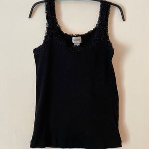 Chico’s black tank with a little lace/beads - size 1 (8 US)!